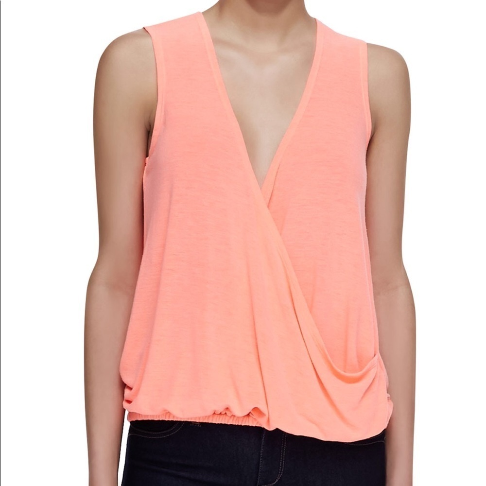 Lovers + friends poly neon cross front tank xs